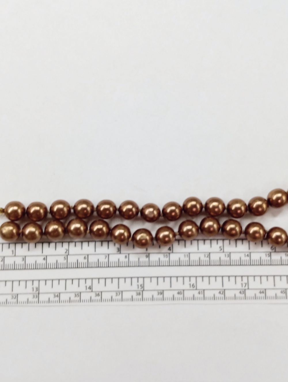 Vintage KJL Faux Chocolate Pearls Necklace Choker 15" - Picture 5 of 5